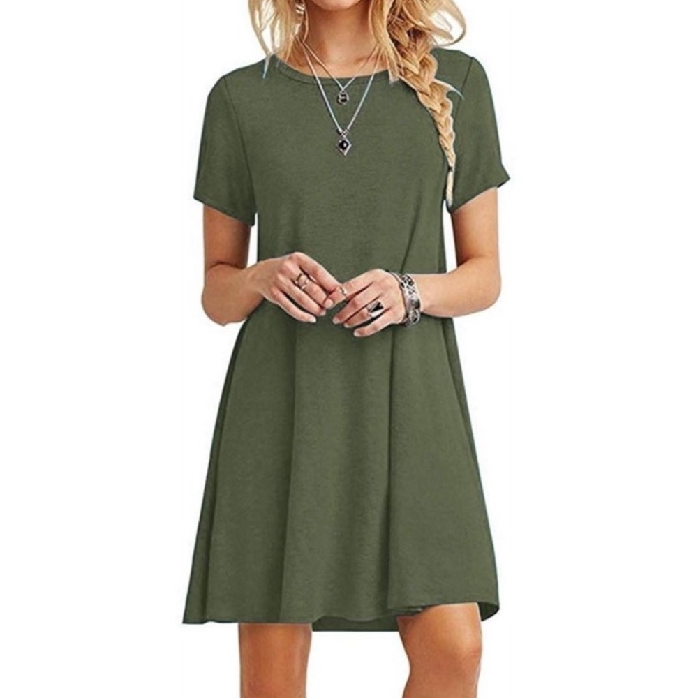 Old Navy short sleeve olive green dress